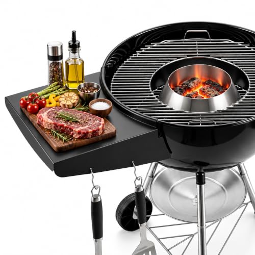 QuliMetal Grill Table Shelf for Weber Kettle 22 Inch