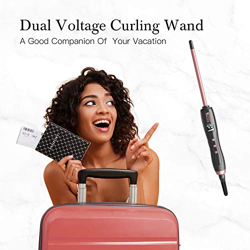 KIPOZI Thin Curling Wand, 3/10 Inch Small Curling Wand for Short & Long