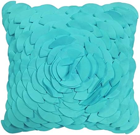 Metje 3D Peony Decorative Indoor / Outdoor Pillow, Medium, Aqua