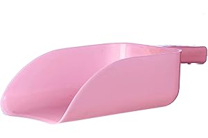 Jeffers Feed Scoop for Horses, Livestock, Pets, Chickens, Goats – 5 Pint 2.5 Quart Heavy-Duty Plastic Grain Scoop – Durable Farm Tool for Animal Feed, Barn, Stable, Garden, Dog Food - Pink