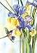 Toland Home Garden Hummingbird and Iris 12.5 x 18 Inch Decorative Colorful Spring Flower Bird Garden Flag
