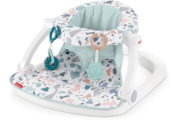 Fisher-Price Portable Baby Chair Sit-Me-Up Floor Seat with Removable Newborn Activity Toys & Pacific Pebble Machine Washable