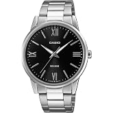 Casio MTP1303DD-1AV Men's Enticer Minimalist Stainless Steel Black Dial Analog Watch