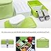 Bento Lunch Box set with Insulating Bag – Snitsla Go – a small convenient Lunch Kit for women men teens - 2 containers - 1 divider - 1 sauce jar with lid - cutlery - all in BPA free plastics – Green