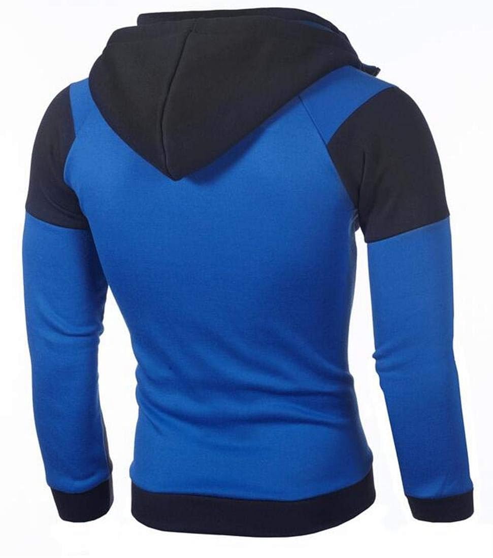 men color block hooded sweatshirt