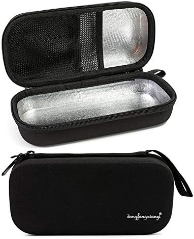Whchiy Portable Insulin Carrying Case Waterproof Insulin Cooler Bag with Temperature Display for Camping Travel (Black)