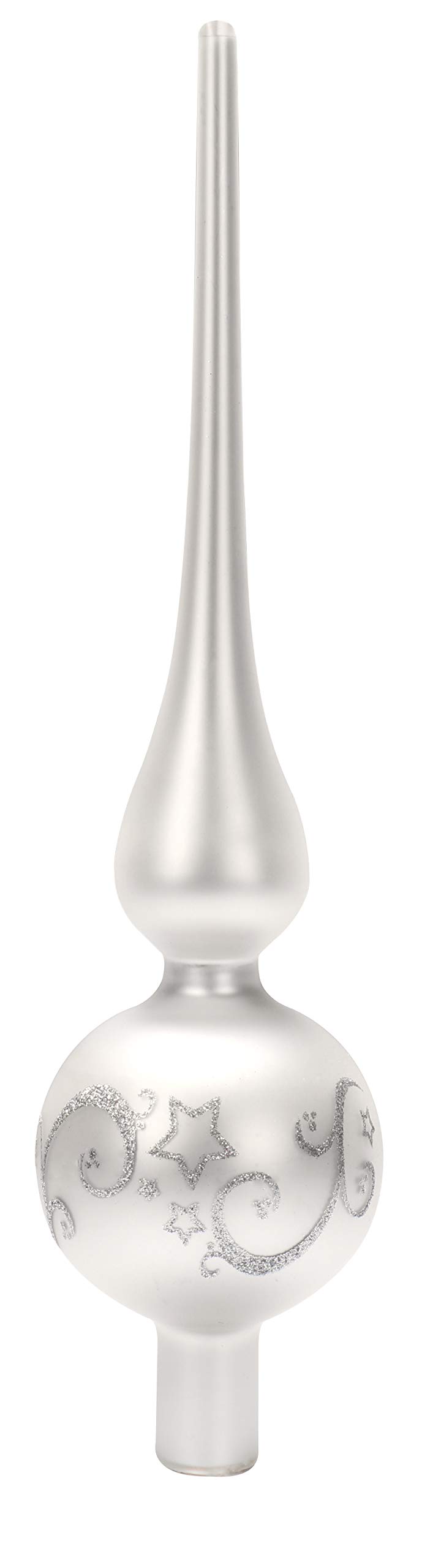 COM-FOUR® Christmas tree top mat - Christmas tree top made of genuine glass for Christmas - Christmas tree top, 28 cm