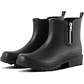 Jollywalk Ankle Rain Boots for Women, Cute Chelsea Women's Rain Boots Waterproof Outdoor Garden Shoes Non Slip Rubber Boots with Comfort Insole