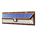 Litom Outdoor Super Bright Wide Angle Solar Powered, Wireless Security Waterproof Wall Lights for Garage Patio Garden Driveway Yard, Brown