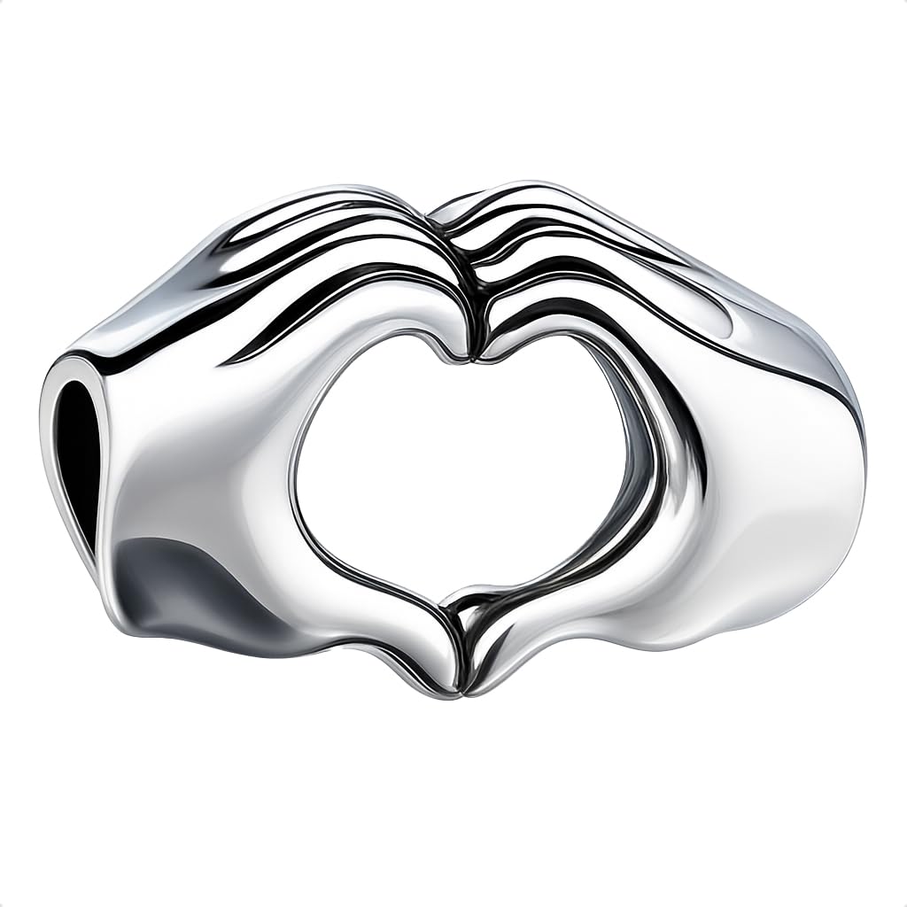 I Love You Heart in your Hands Charm 925 Sterling Silver Bead for Pandora Moments Bracelets Her Girls Women - Gift Box