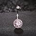 Calors Vitton Silver Plated Round Cubic Zirconia Navel Piercing Belly Rings