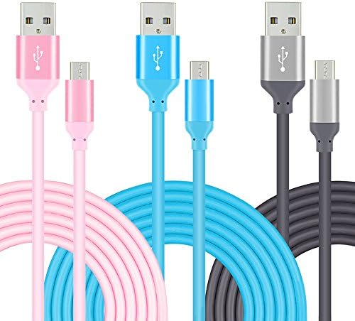 Micro USB Cable, MIVINE 3 Pack 6Ft Long Micro USB Fast Charging Data Cable Cord for Samsung Galaxy S7 S6 edge S5 S4 Note 5 4 Tab, HTC Desire, LG G4 V10 and more Android devices