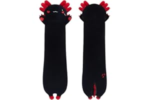 MIAOHAHA Long Plush Axolotl Toy Stuffed Animal Axolotl Plush Toy Pillow Hugging Pillow Gift for Kids and Girls(Black,50cm/19.6in)