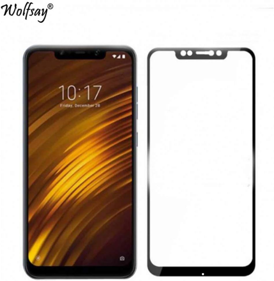 2 Pcs Full Cover Glass Pocophone F1 Screen Protector Tempered Glass Pocophone F1 Xiaomi Protective Film Xiaomi Pocophone F1 Glass WTGJZN