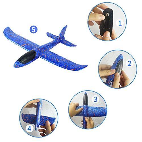 Foam Aircraft Model Hand Launch Glider Plane Soft Foam Airplane Throw Airplane Outdoor Sports Toys for Kids Gift 2 Pack