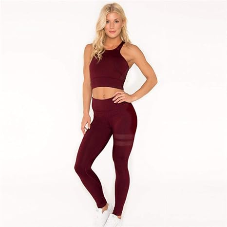 YANGCONG Ropa de Fitness de Yoga Ropa Deportiva de Color sólido ...