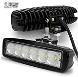 AUDEW LED Light Bars Driving Light Combo Beams 2PCS 18W 1400LM IP68 4 x 4 Off Road Jeep Polaris Razor, ATV, SUV, UTV, Car Truck
