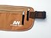 Travel Money Belt. The Undercover Hidden Waist Stash in Khaki with RFID. Sturdy and Secure. Travel Pouch for Holding Phone, Passport, Credit Cards and Cash.