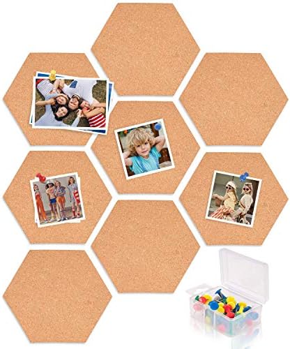 Muscccm Pinnwand Kork 8 Pcs Diy Korkplatte Selbstklebende Sechseckige Korkfliesen Wand Memoboard Mit 40 Stuck Pinnnadeln Fur Foto Hangen Heimtextilien Und Office Memo Amazon De Burobedarf Schreibwaren