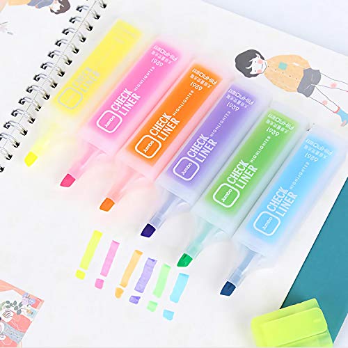 12pcs Pastel Highlighter Assorted Colors, Chisel Tip, 6 Assorted Pastel Colors, for Adults & Kids, with Large Ink Reservoir for Extra Long Marking Performance