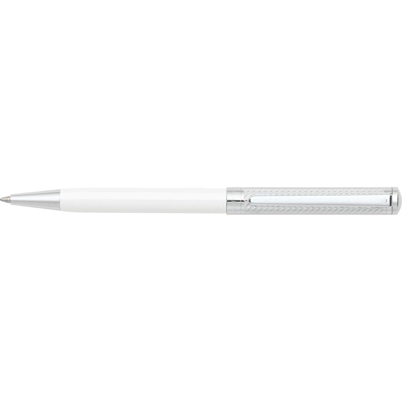 Sheaffer Intensity Engraved Spiral Cap Chrome Plate Trim Ballpoint Pen - White Barrel — image 1