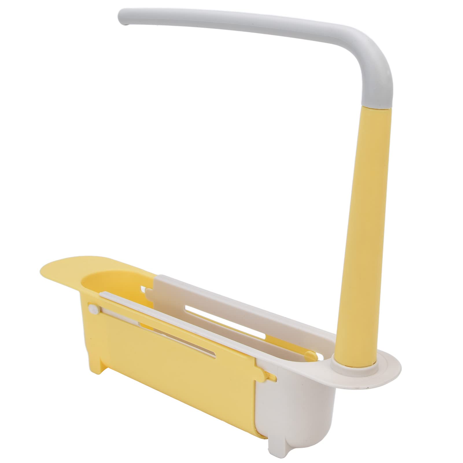 Atyhao Telescopic kitchen sink storage rack Large capacity household telescopic kitchen sink storage rack yellow