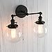 Permo Double Sconce Vintage Industrial Antique 2-lights Wall Sconces with Dual Mini 5.9