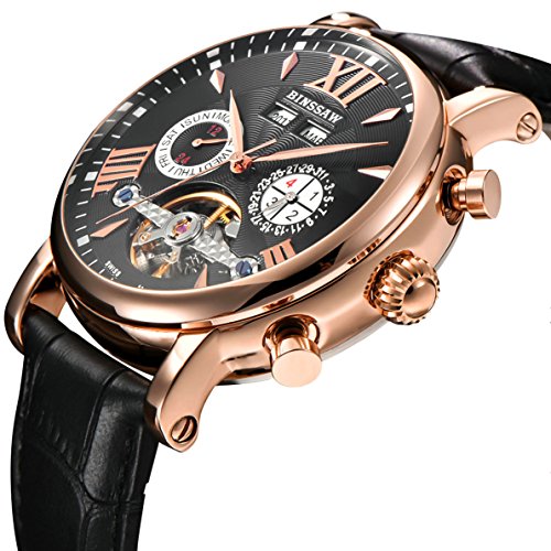 Binssaw men tourbillon automatic mechanical watch luxur…
