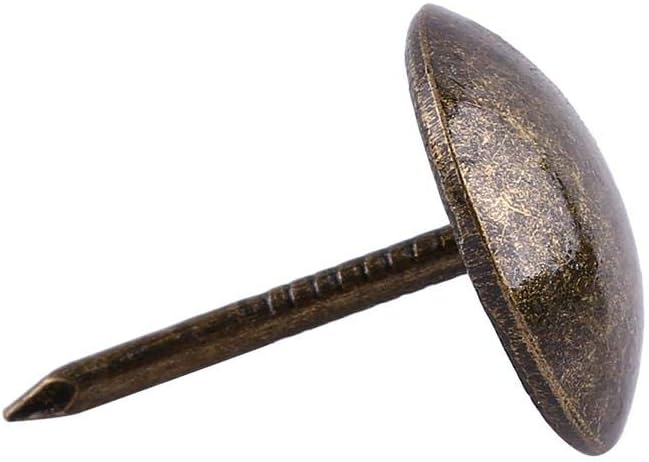 Hilitand 100pcs Upholstery Tacks Vintage Elegant Upholster Iron Nails Furniture Nails Pins Sofa Rivet Upholstery Pins Craft Thumbtack Tack Antique Brass (13 * 17mm) - Image 4