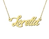 Aoloshow 18k Gold Plated Loretta Name Necklace