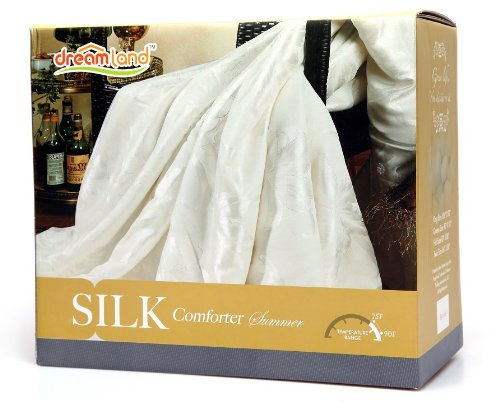 Dreamland Comfort All Natural Mulberry Silk Comforter for Summer, Queen