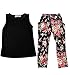 Jastore Girls Baby Sets 3PCS Sleeveless Shirt/Tops + Floral Pants + Headband Vogue Clothes (5-6 Years)