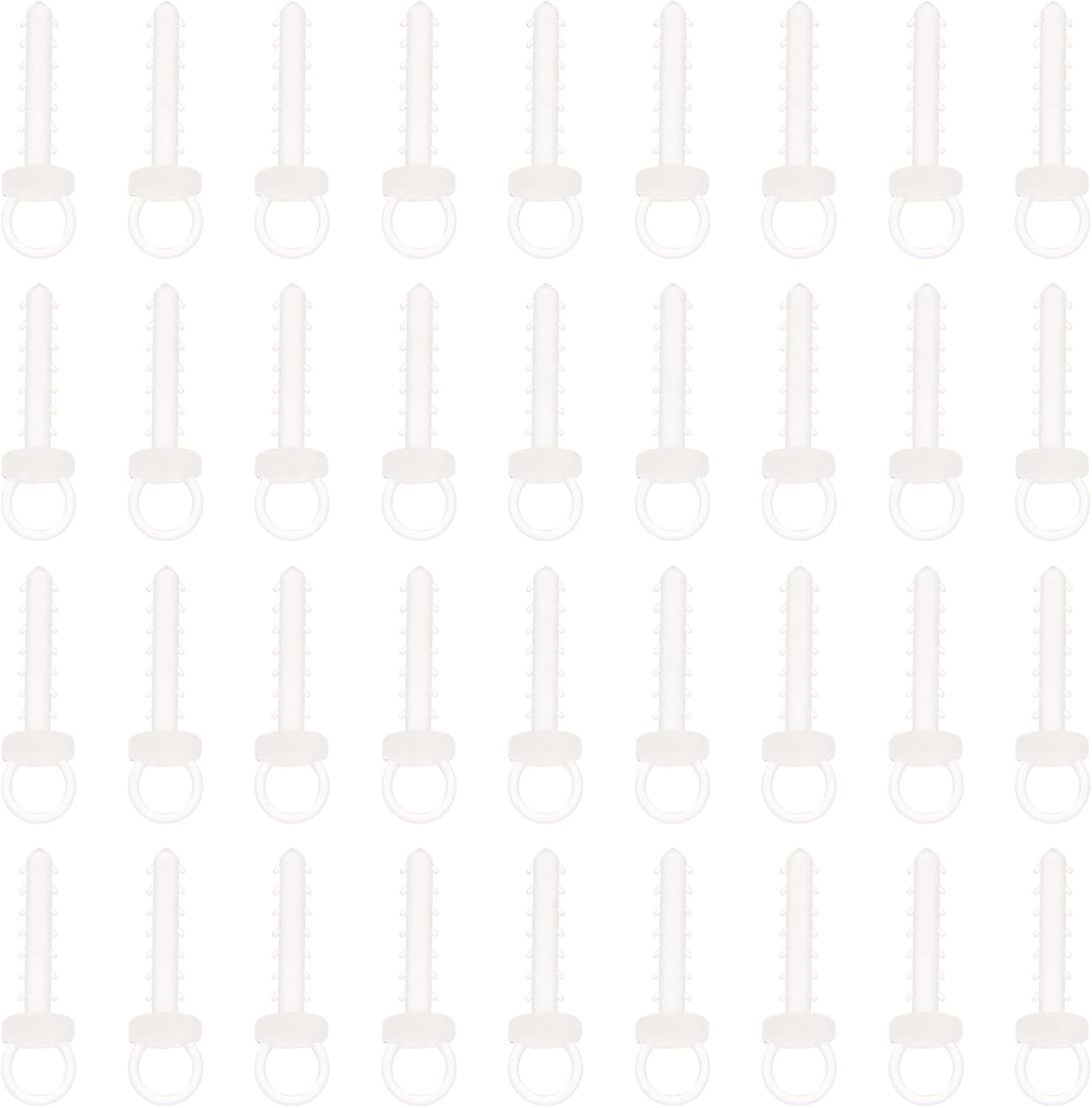 Ornament Hooks - Christmas Foam Ornaments Hanger Caps: 100pcs Foam Ball Snap Locking String String Precut Hanging Ropes Precut Hanging Ropes Fasteners for Christmas Tree Ornament Supply