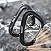 RALLT Wire Gate Carabiners - 12kN (2697lb) Snag-free Heavy Duty Carabiner Clip for Hiking, Hammock & Backpacking - Made with Lightweight, No Rust Aluminum Material- Camping Accessories (Black, 2 Pack)