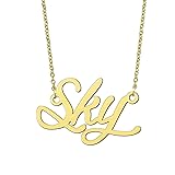 BYBWBL Sky Name Pendant Necklace 18k Gold Plated