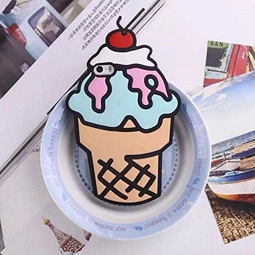 [REDshield] Apple iPhone 8/7/6S/6 Plus 3D Silicone Case, [Brown Ice Cream Cone] Flexible Anti-shock Silicone Protective Skin Case Cover - Thumbnail 3