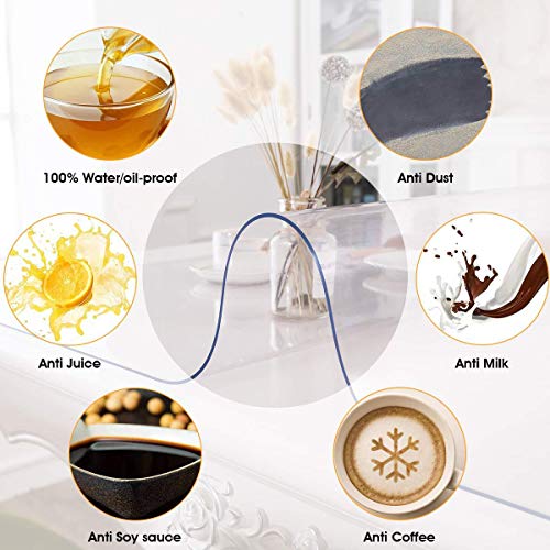 LovePads 1.5mm Thick 40 x 60 Inches Clear Table Cover Protector, Table