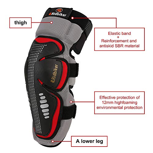image for Ridbiker 1 Pair of Movable Knee Shin Guard Pads Breathable Adjustable 
