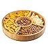 Chip and Dip Serving Tray with Ceramic Dip Bowl – Large Bamboo Dip Platter Tray for Event Use – Appetizer Server for Salsa, Nacho, Guacamole, Taco Chip, Snacks and More