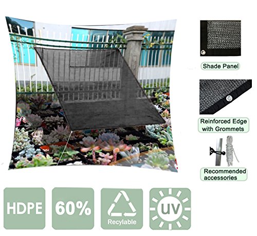 Agfabric60% Shade Cloth 10X 20ft Sun Shade Fabric Greenhouse Shade Cloth Cover with Grommets Black