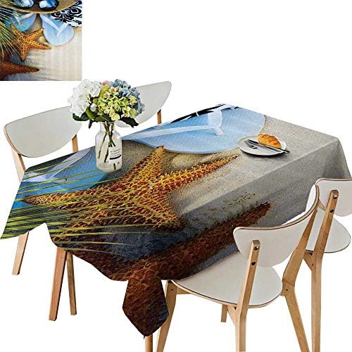 UHOO2018 Decorative Tablecloth Square/Rectangle Dream The ACH Seashell Starfish Sea Star Sunglasses Flip Flop Slippers Assorted Size,50 x 72inch