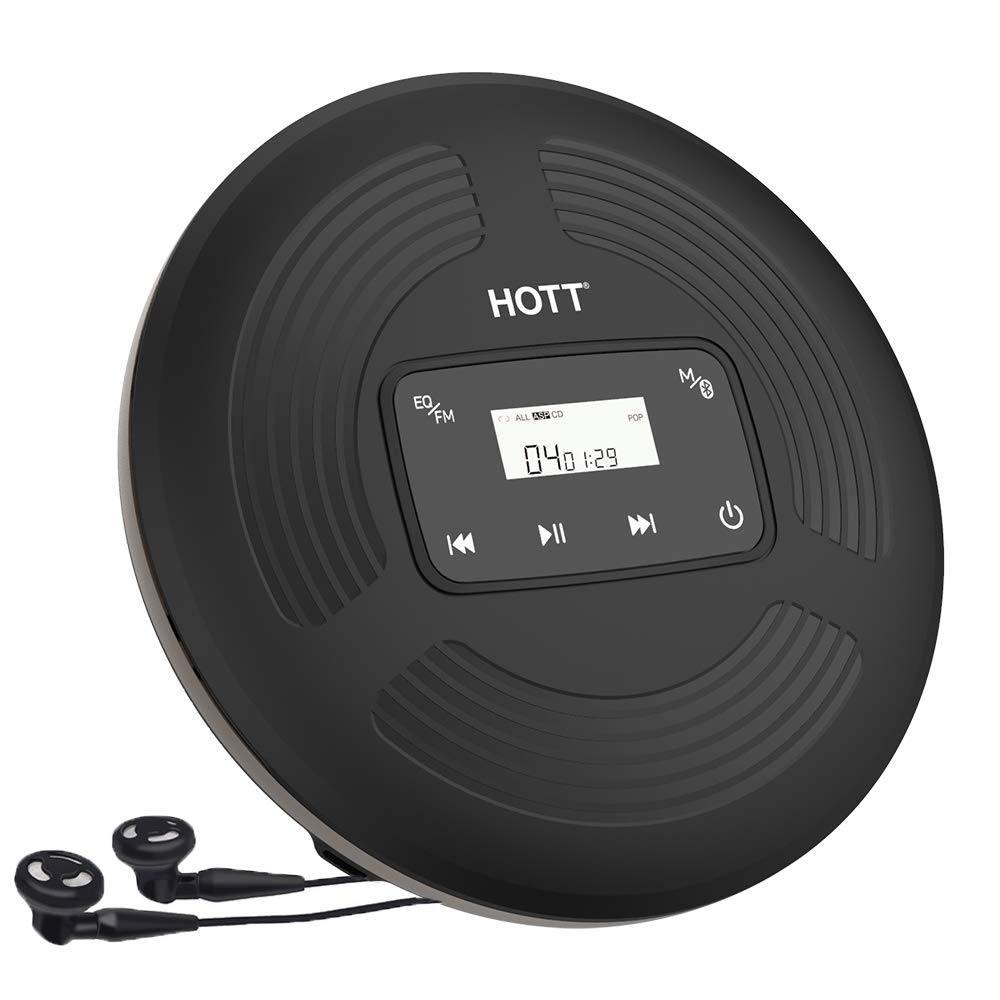 HOTT Bluetooth 5.0 Touch Button Portable CD Player, with FM