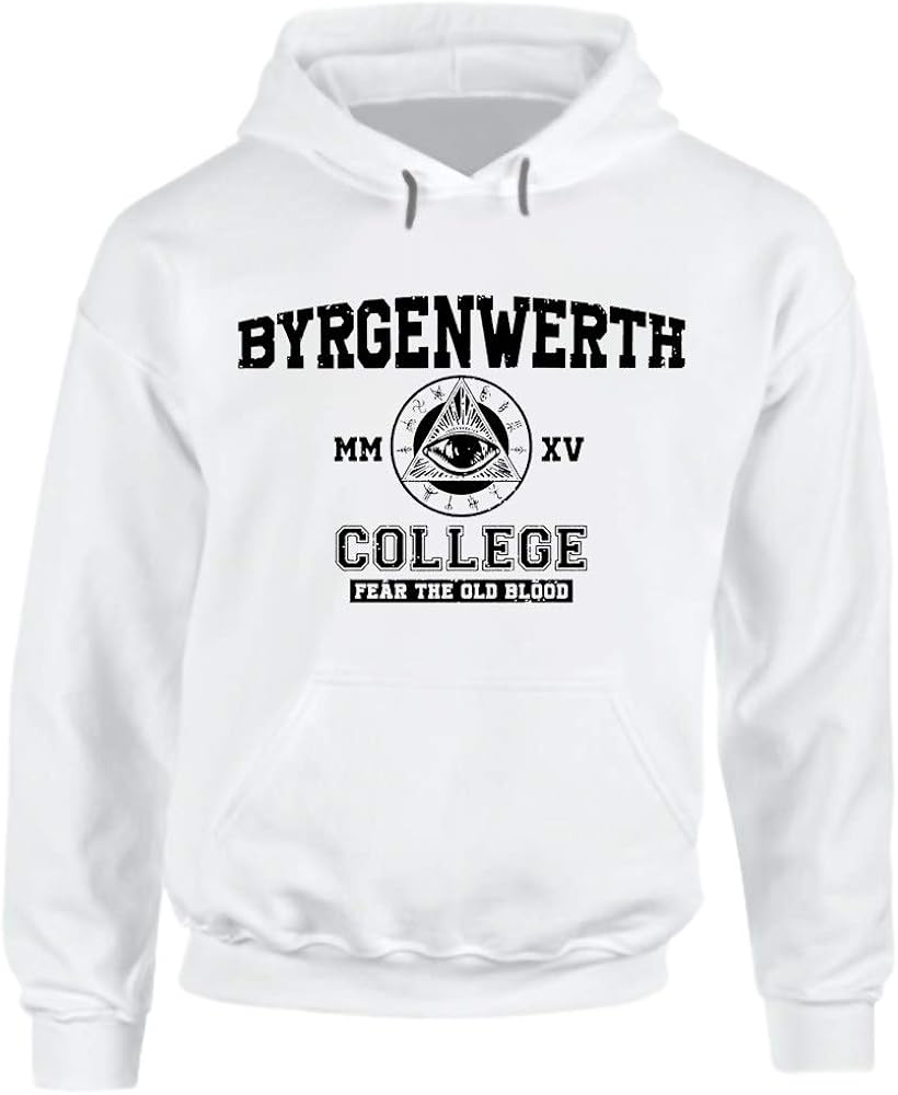 Byrgenwerth College (Black Text) Hoodie Amazon.co.uk Clothing