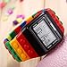 SHHORS LED Rainbow Creative LCD Sports Silicone Strap Wrist Watch Men’s Women’s Children’s Large LED092, Black, Strap