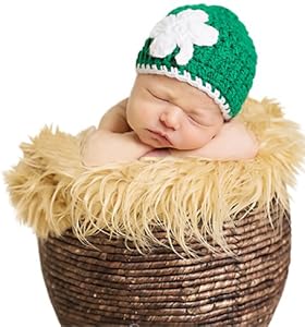Shamrock Crochet Baby Hat - Handmade