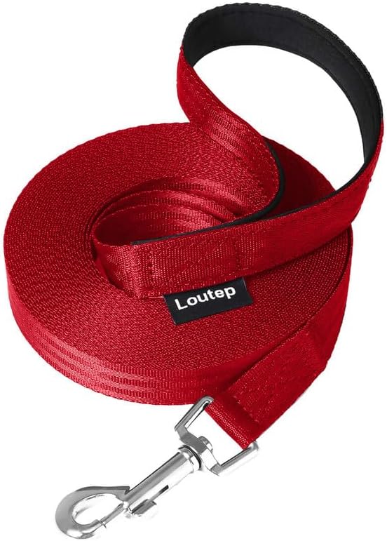 Loutep Training Lead for Dogs 3m to 30m Nylon Leash with Padded Handle