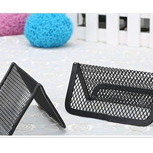 yodaliy Business Card Holder Durable Organizer Desktop Office Practical Home Display Stand Fashion Portable Metal Mesh Shelf Accessories Desk Storage - Thumbnail 6
