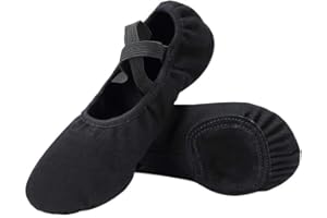 Linodes Dance Shoes for Girls Stretch Canvas Split Sole for Women