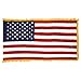 Super Tough Indoor Flagpole Kit with American Flag | 3ft x 5ft Flag, Flagpole, Base & Tassel | Cotton USA Flag with Gold Fringe | 8 Ft Oak Flag pole with Aluminum Fitting, Brass Finish & Metal Eagle