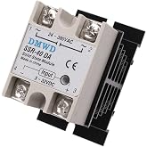 SSR-40DA Solid State Relay DC to AC (Input 3-32V DC Output 24-380V AC) with Heat Sink, 40A